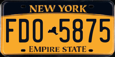 NY license plate FDO5875