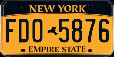 NY license plate FDO5876