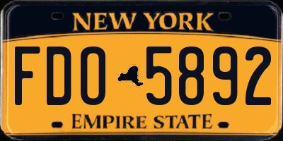 NY license plate FDO5892
