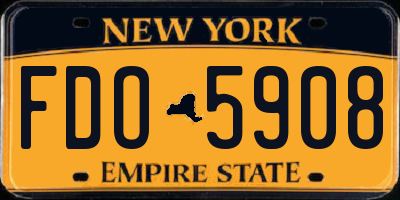 NY license plate FDO5908