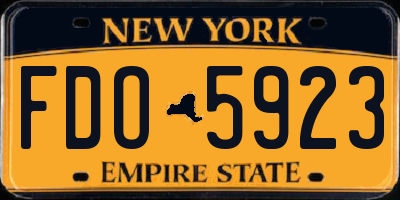 NY license plate FDO5923