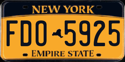 NY license plate FDO5925