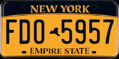 NY license plate FDO5957