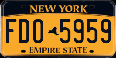 NY license plate FDO5959