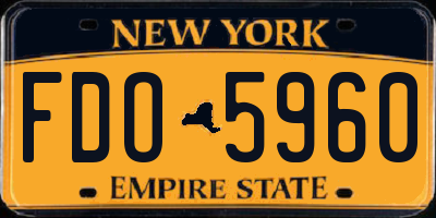 NY license plate FDO5960