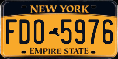 NY license plate FDO5976