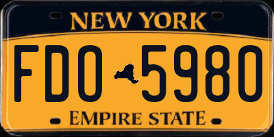 NY license plate FDO5980