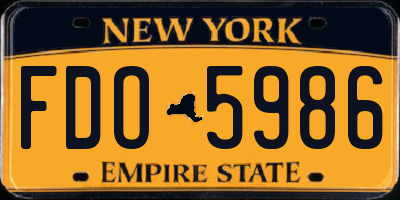 NY license plate FDO5986