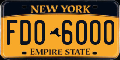NY license plate FDO6000