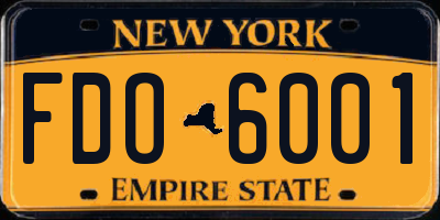 NY license plate FDO6001