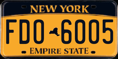 NY license plate FDO6005