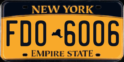 NY license plate FDO6006