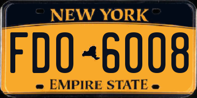 NY license plate FDO6008