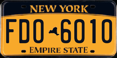 NY license plate FDO6010