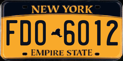 NY license plate FDO6012