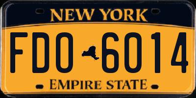 NY license plate FDO6014