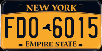 NY license plate FDO6015