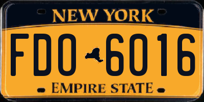 NY license plate FDO6016
