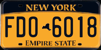NY license plate FDO6018