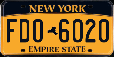 NY license plate FDO6020