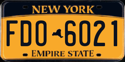 NY license plate FDO6021