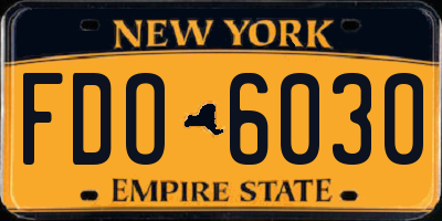 NY license plate FDO6030