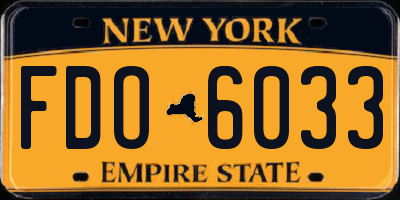 NY license plate FDO6033