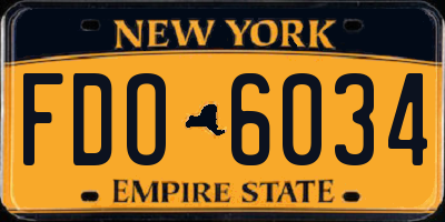 NY license plate FDO6034