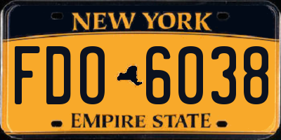 NY license plate FDO6038