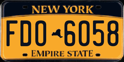 NY license plate FDO6058