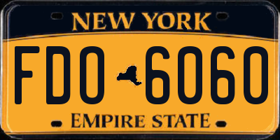 NY license plate FDO6060