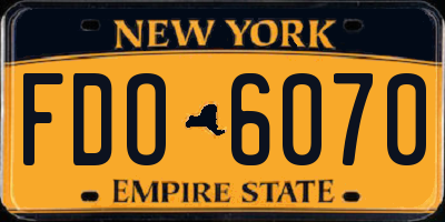 NY license plate FDO6070