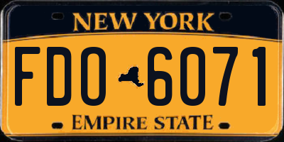 NY license plate FDO6071