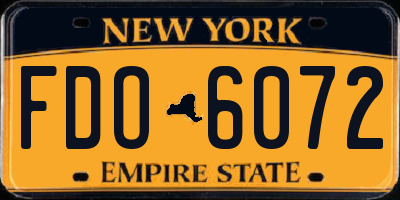 NY license plate FDO6072