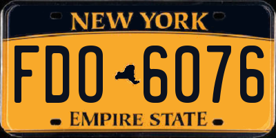 NY license plate FDO6076