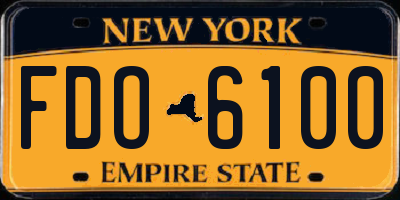 NY license plate FDO6100