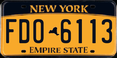 NY license plate FDO6113