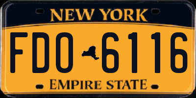NY license plate FDO6116