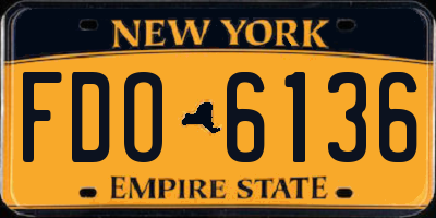 NY license plate FDO6136