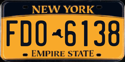 NY license plate FDO6138
