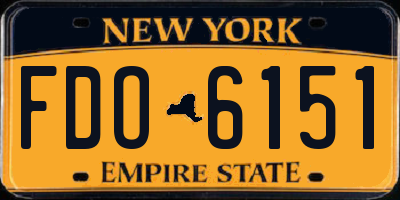 NY license plate FDO6151