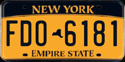 NY license plate FDO6181
