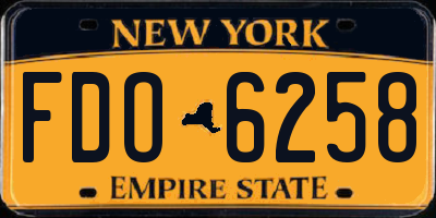 NY license plate FDO6258