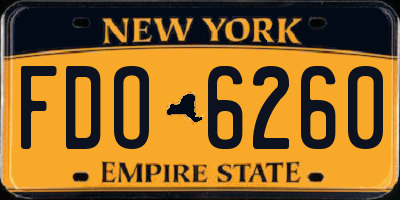 NY license plate FDO6260