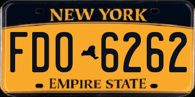 NY license plate FDO6262