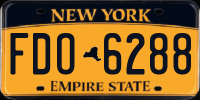 NY license plate FDO6288