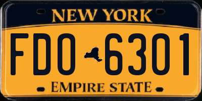 NY license plate FDO6301