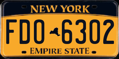 NY license plate FDO6302