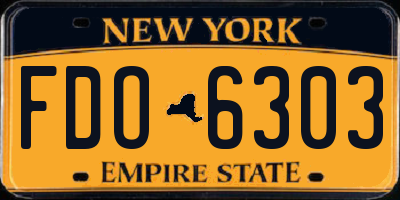 NY license plate FDO6303