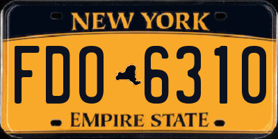 NY license plate FDO6310